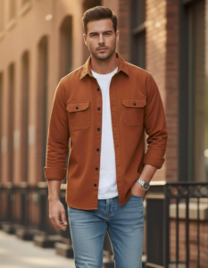 DEELMO Men’s Stylish Cotton Blend Casual Shirt || Full Sleeve Button-Down Shirt with Dual Flap Pockets || Comfortable Breathable Fabric || Perfect for Casual Office and Outing Wear